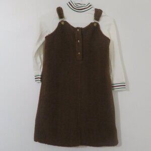 NWOT Petit Clair Brown Sherpa Jumper and Winter White Mock Neck Tee